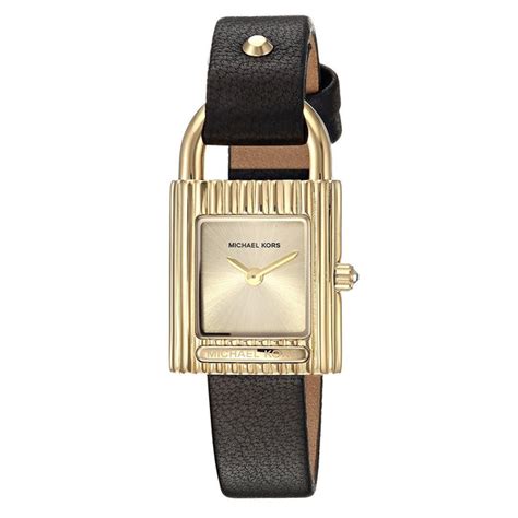 michael kors isadore black|Michael Kors Women's Isadore Black Leather Strap Wrap Watch .